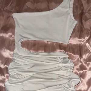 SHEIN Chic Cream One-Shoulder Dress